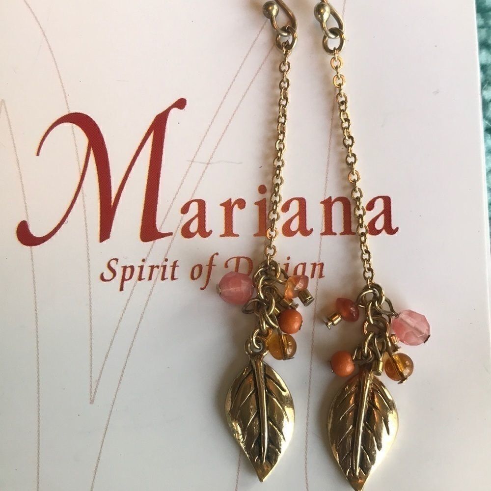 Mariana Gold Feather Drop Earrings!!